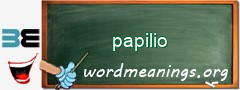 WordMeaning blackboard for papilio